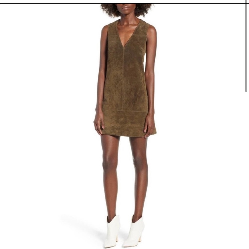 NWT olive green suede mini dress